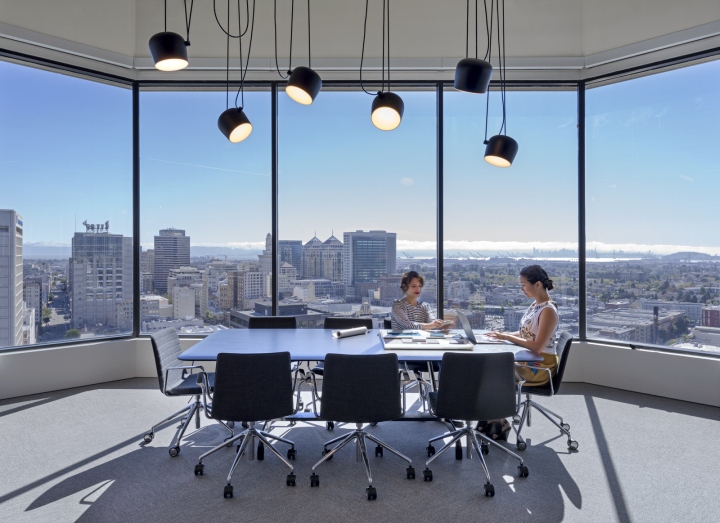 Стильный интерьер офиса – панорамный вид