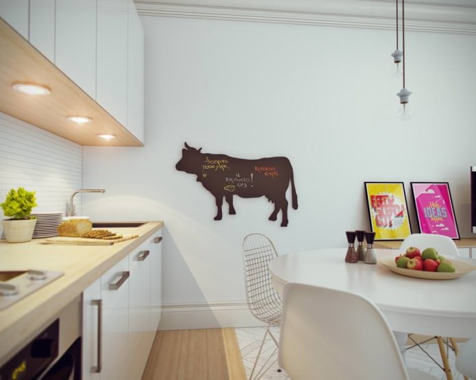 кухня в дизайне интерьера маленькой квартиры-студии 24 кв. м.