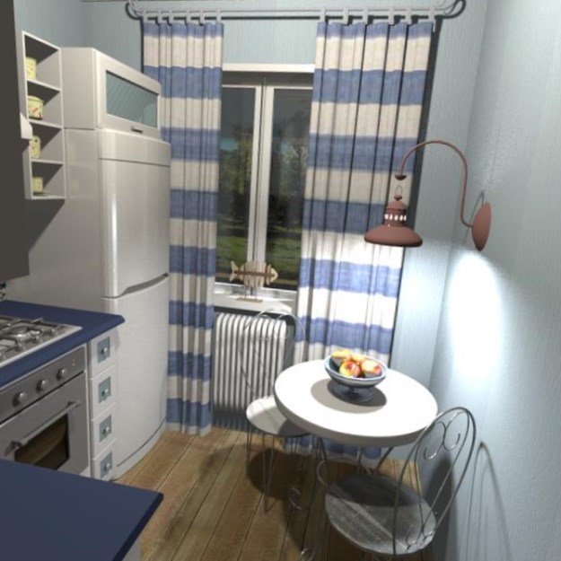 Дизайн кухни 6 кв.м с холодильником