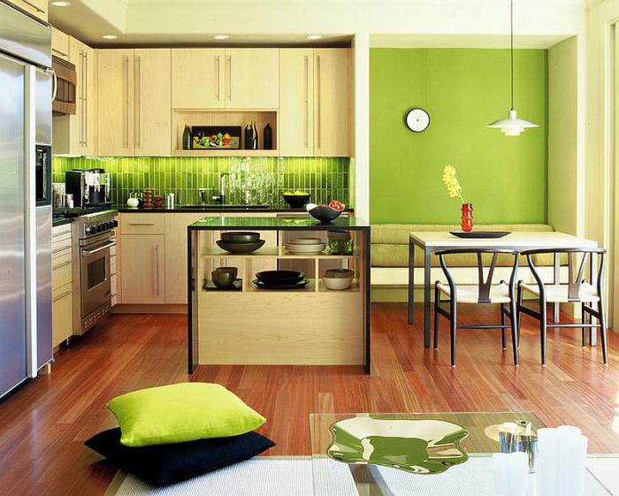 Дизайн кухни цвета лайма