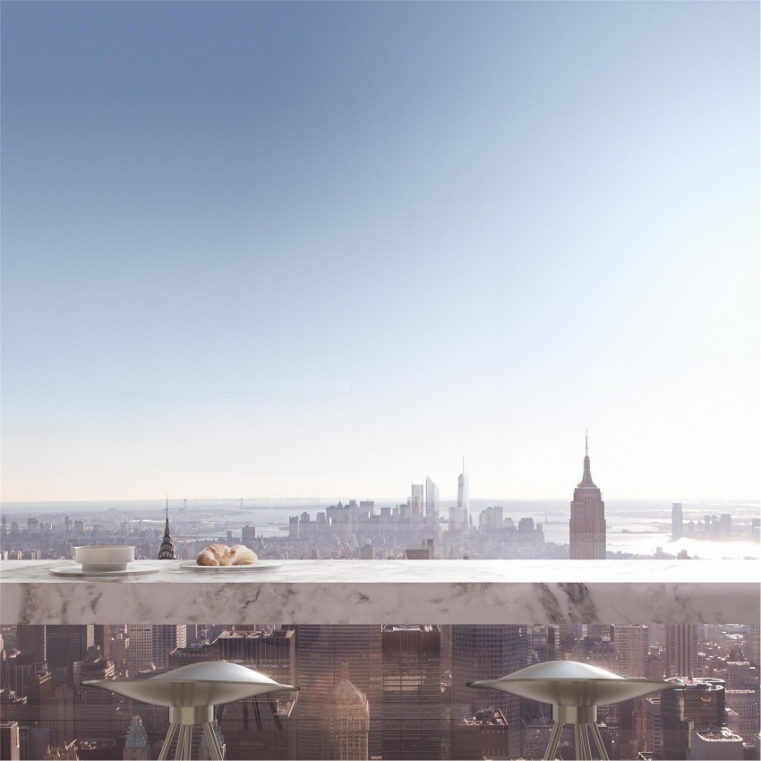 Вид на Нью-Йорк с террасы в элитном пентхаусе