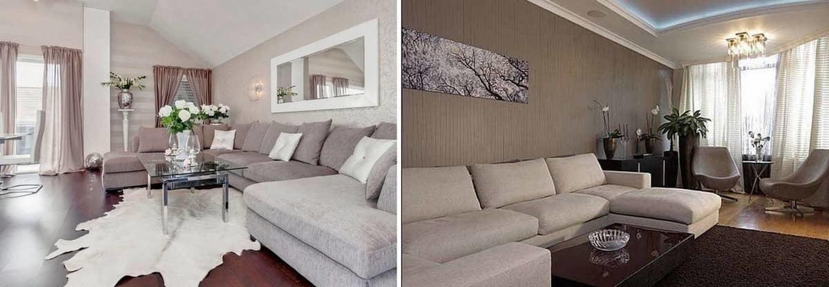 Для оформления гостиной лучше выбирать светлые и теплые оттенки, которые помогут создать уютную и комфортную атмосферу 