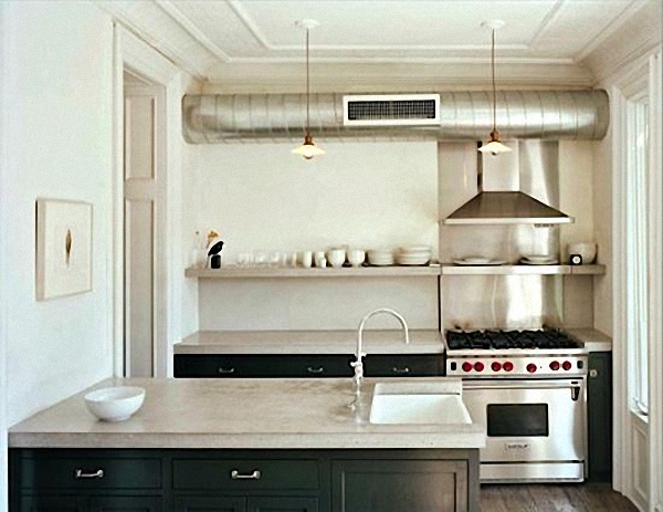 Г-образная планировка интерьера кухни от Ken Levenson Architect P.С.