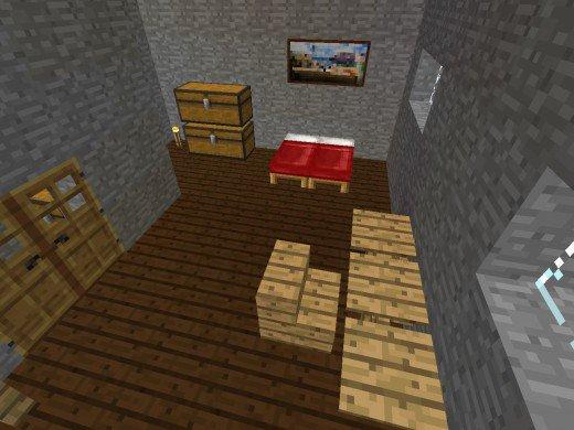 minecraft спальня