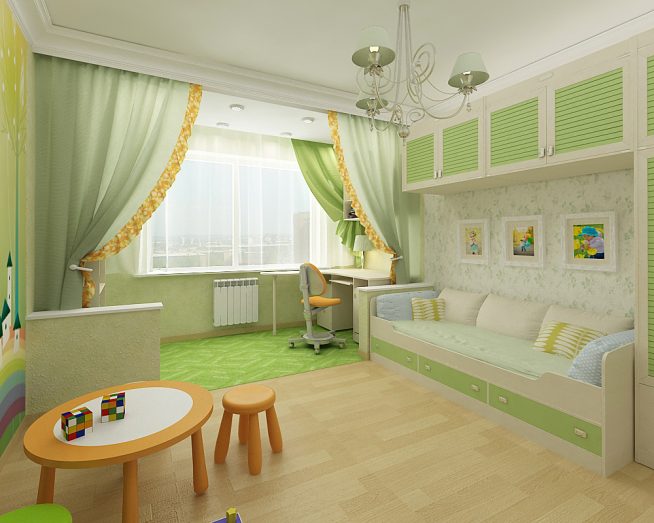 Мятный цвет в интерьере детской комнаты