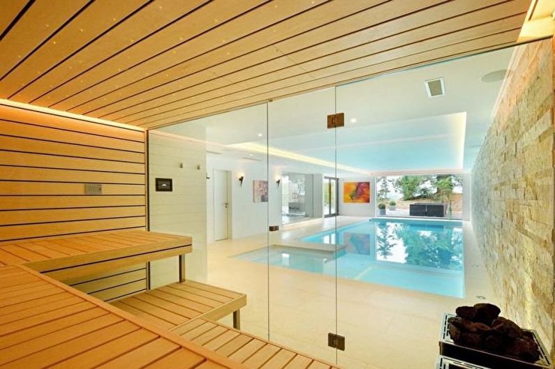 Дизайн интерьера бани и комнаты отдыха - фото