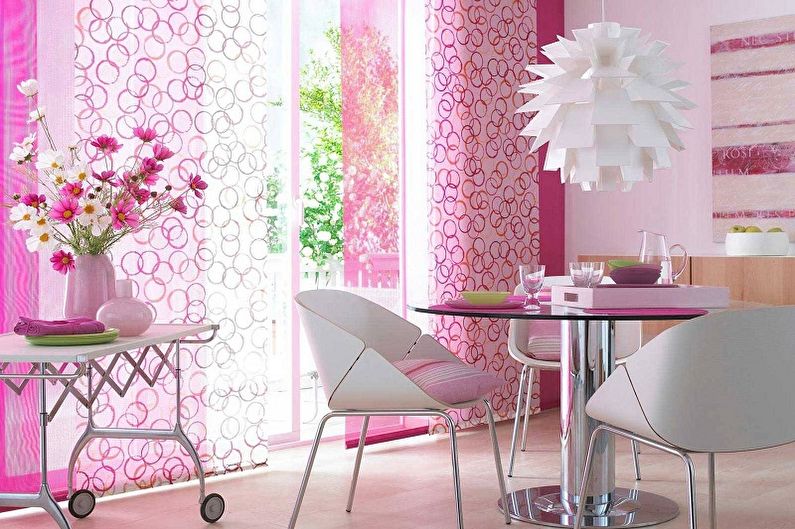 Дизайн розовой кухни - Мебель