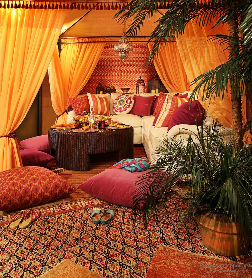 Арабский стиль, это шатер, ковры, подушки