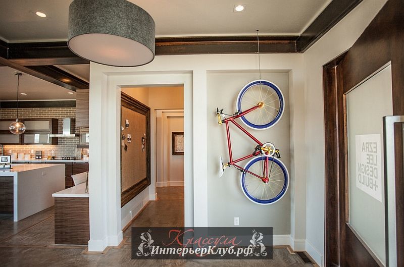 5 Велосипед на стене в интерьере, велосипед в дизайне интерьера, велосипед как украшение интерьера