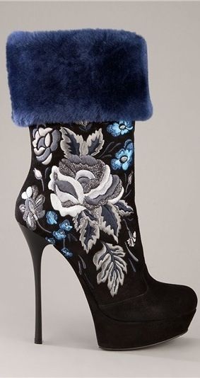 GIANMARCO LORENZI embroidered floral bootie (ankle boot) high heel -...Oh My God Gorgeous!!!!