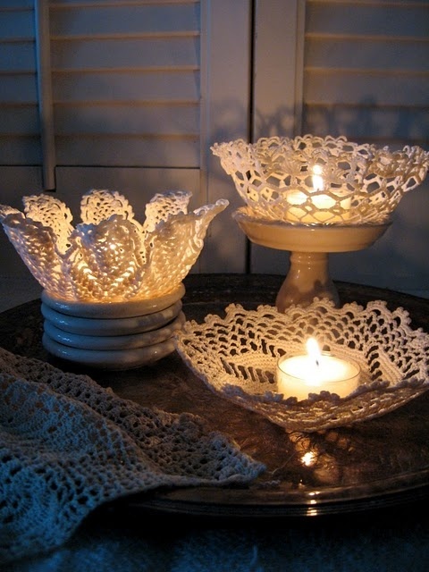lace doily candleholder tutorial