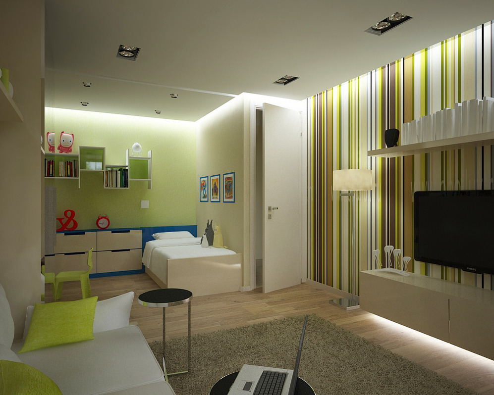 Дизайн интерьера однокомнатной квартиры для семьи с ребенком фото