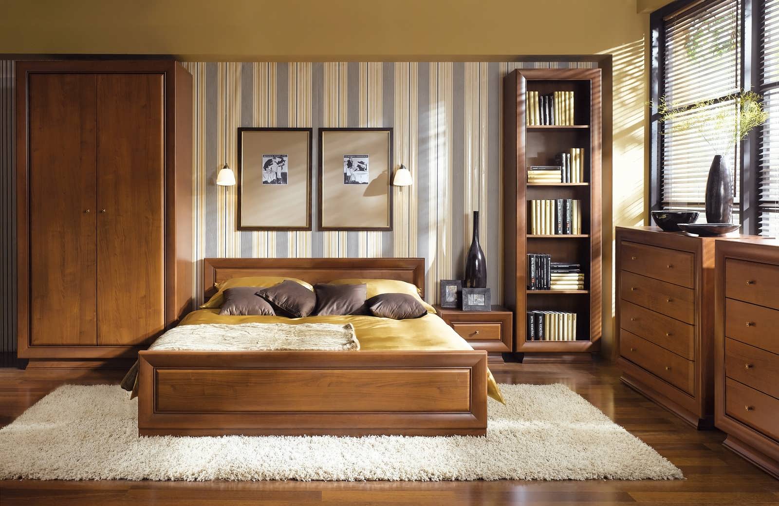 Спальня с мебелью из вишни
