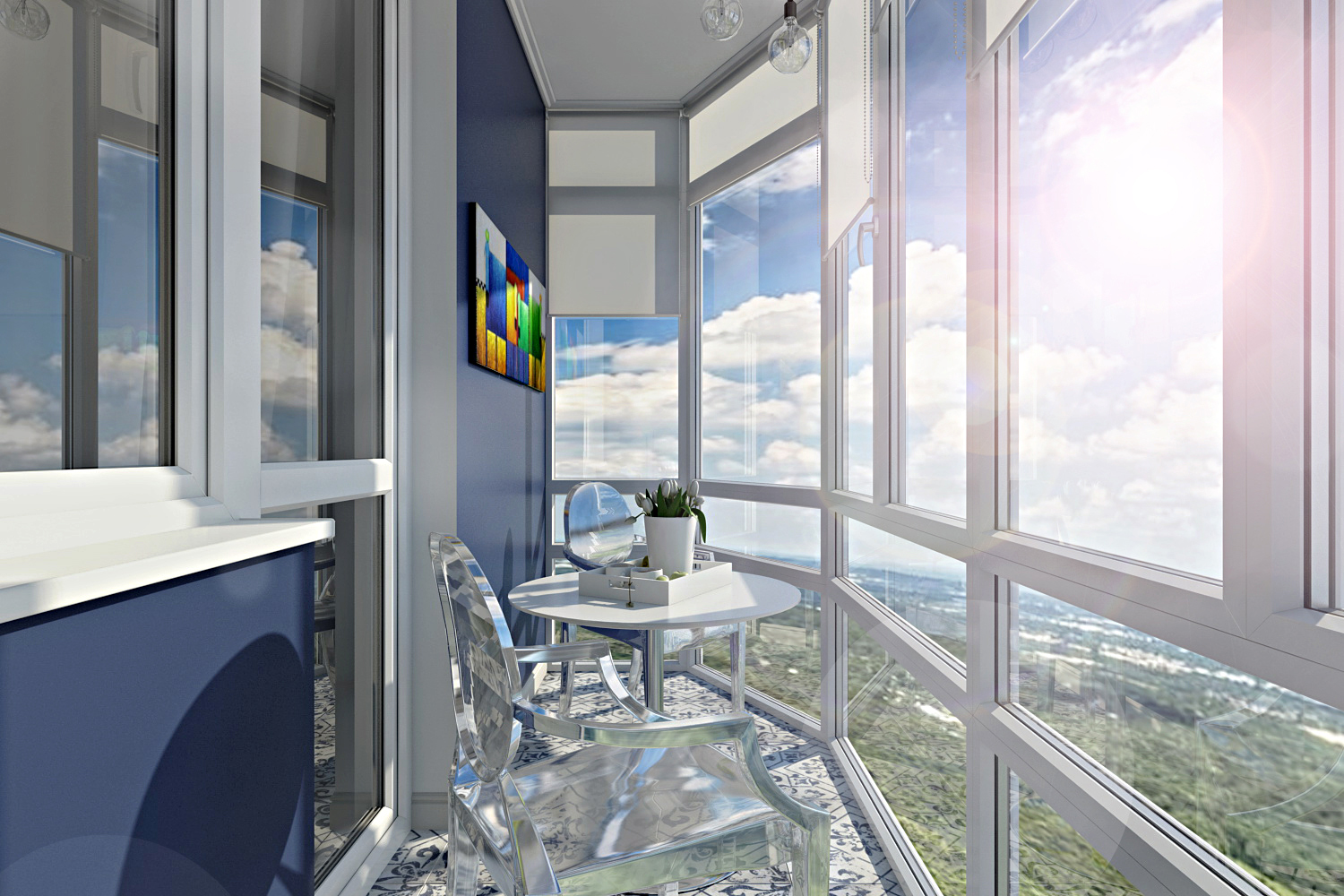 Остекление балкона панорамными окнами