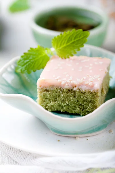 Матча зеленый чай Торты — стоковое фото