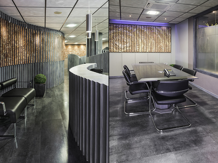 Необычный интерьер офиса в индустриальном стиле в Испании: холодная палитра в дизайне
