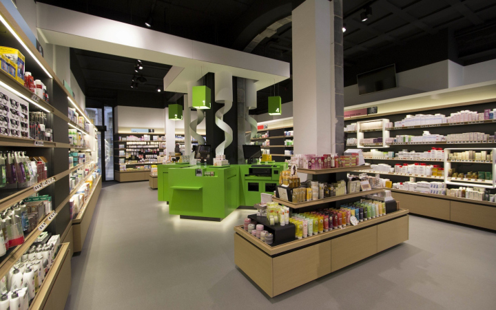 Дизайн интерьера торгового зала аптеки The Pharmacy of Tomorrow, Бельгия
