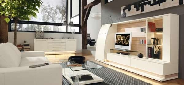 Гостиная с камином и телевизором - 50 фото интерьеров дизайна