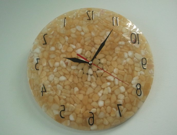 Часы, наполненные зерном - для декора кухни
