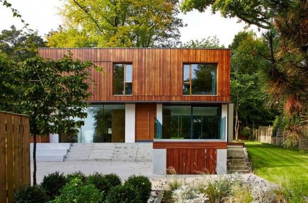 Красивый дизайн фасада частного дома - фото двухэтажного дома