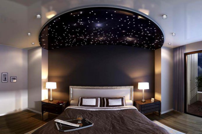 Натяжные потолки в спальне: 60 современных вариантов, фото в интерьере