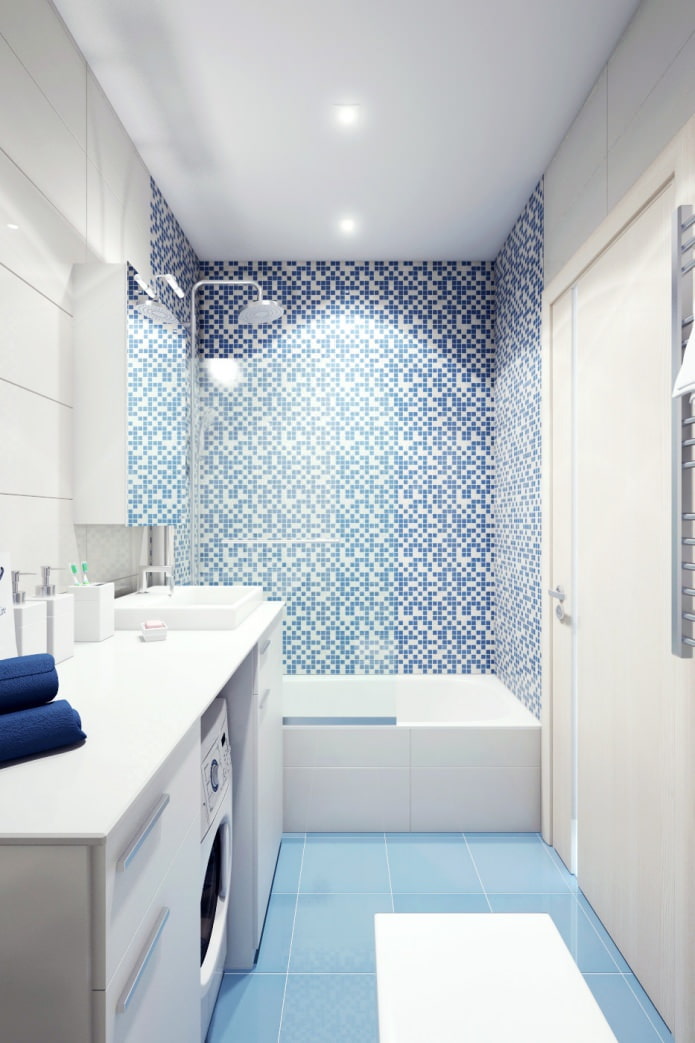 ванная в дизайне двухкомнатной квартиры в панельном доме
