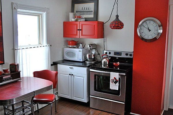 кухня бордового цвета 3