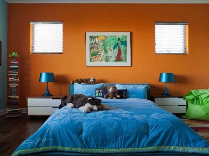 сочетание светлого оранжевого в декоре дома с другими цветами