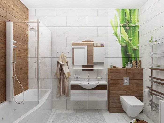 идея необычного интерьера ванной комнаты 2017