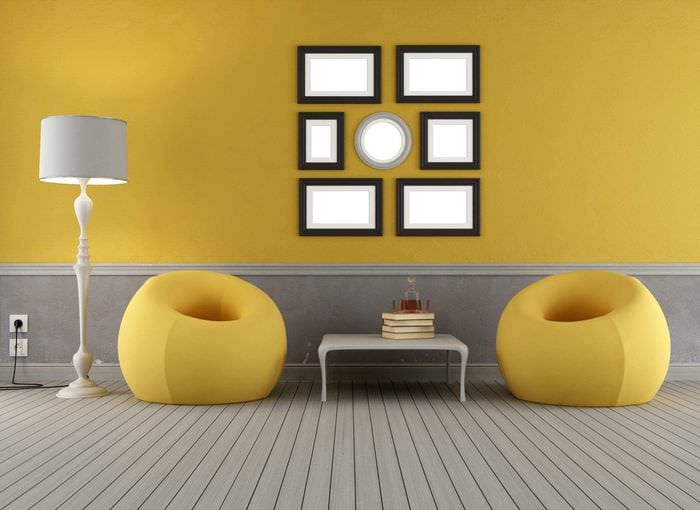 пример использования яркого желтого цвета в декоре квартиры