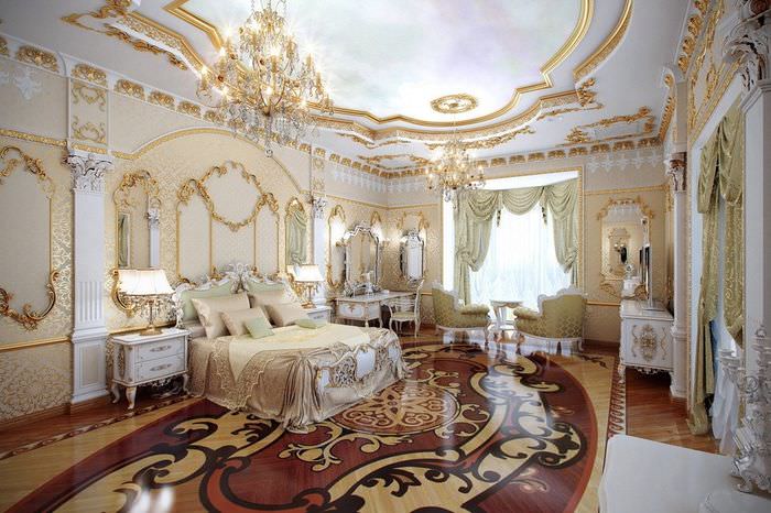 Дизайн гостиной с элементами барокко
