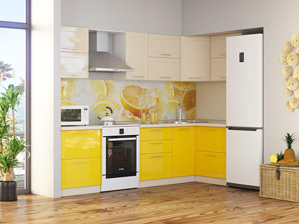 Интерьер кухни в желтом цвете фото 19