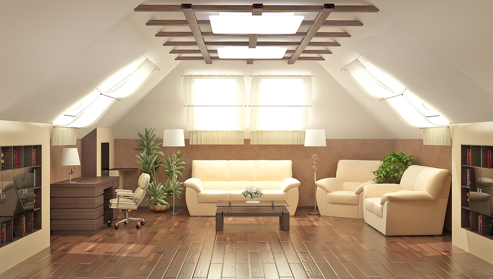 Деревянная элегантная конструкция на потолке разбавит его монотонную поверхность