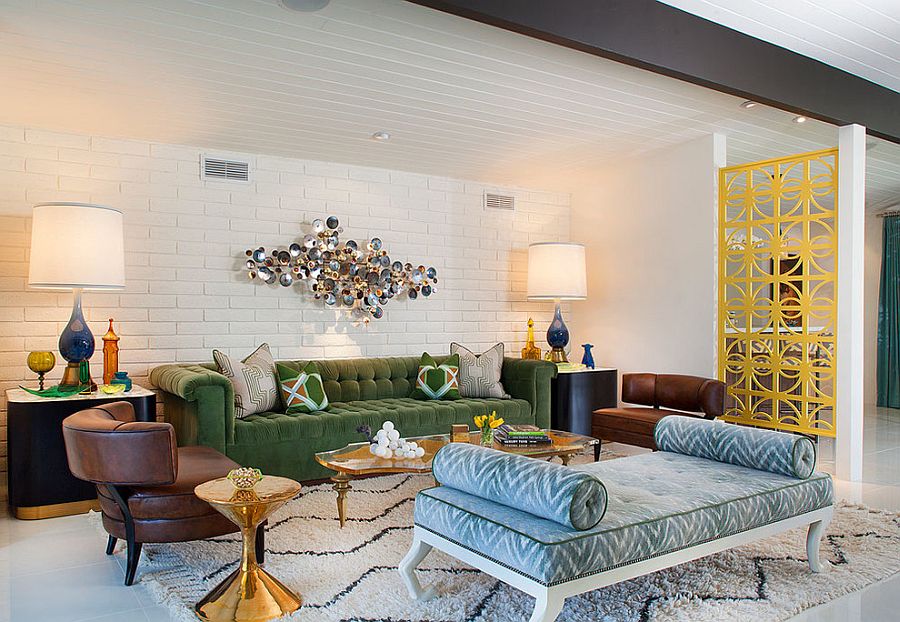 Красивый декор великолепно украшает интерьер гостиной ( исполнение от великолепного дизайнера Joel Dessaules Design)
