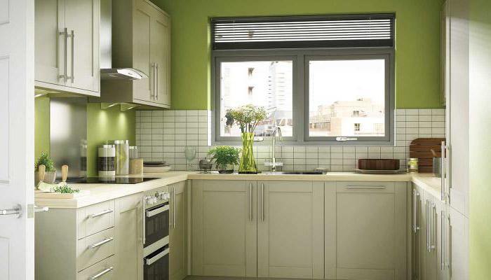 оливковый цвет стен на кухне