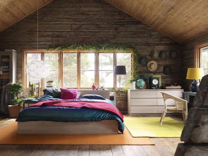 спальня в деревянном доме фото