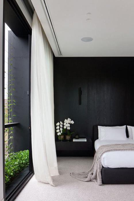 спальня в черных тонах дизайн фото
