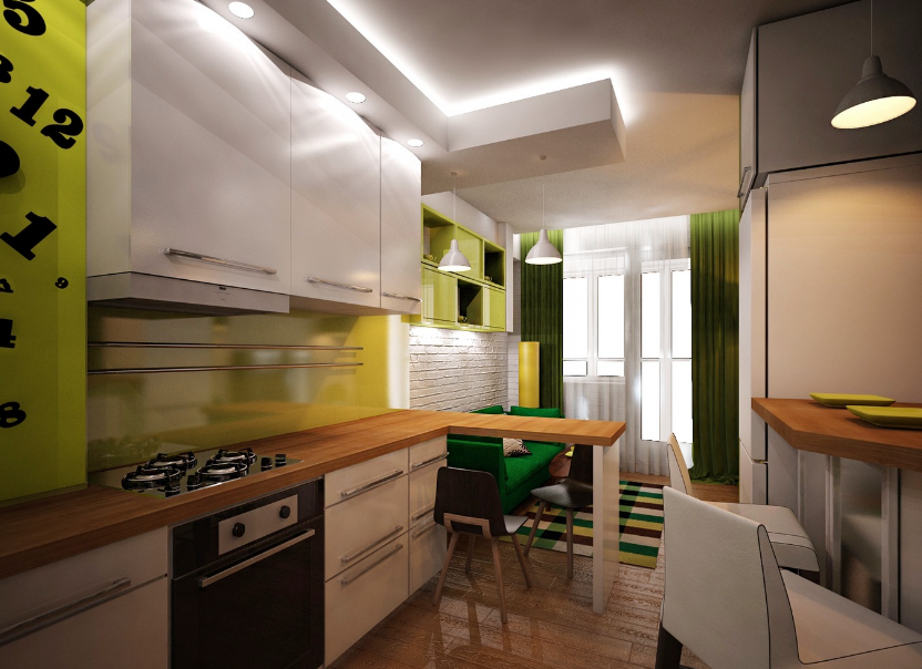 дизайн кухни-гостиной