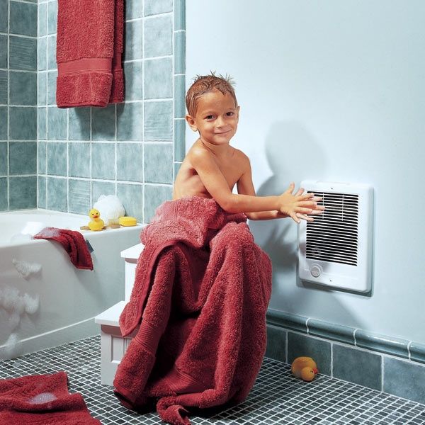 Обогреватели в ванной комнате должны быть защищены от попадания воды и влаги