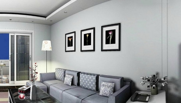 интерьер гостиной в серых тонах фото