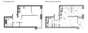 Фото план двухкомнатной квартиры 44 кв м