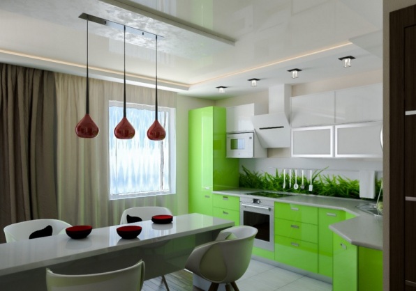 салатовый цвет на кухне фото
