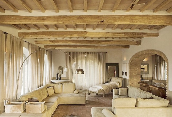 Солнечный тосканский стиль интерьера гостиницы Conti di San Bonifacio 7 (700x476, 92Kb)