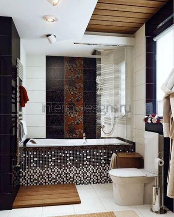 дизайн ванной комнаты с мозаичной отделкой