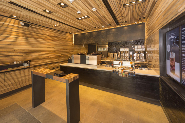 Бесподобный интерьер кафе Starbucks Express Format в Нью-Йорке