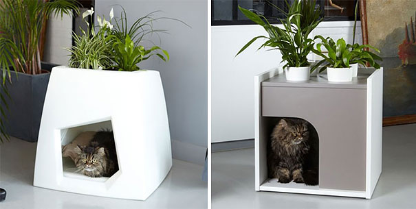 Кошкин домик-подставка для комнатных растений