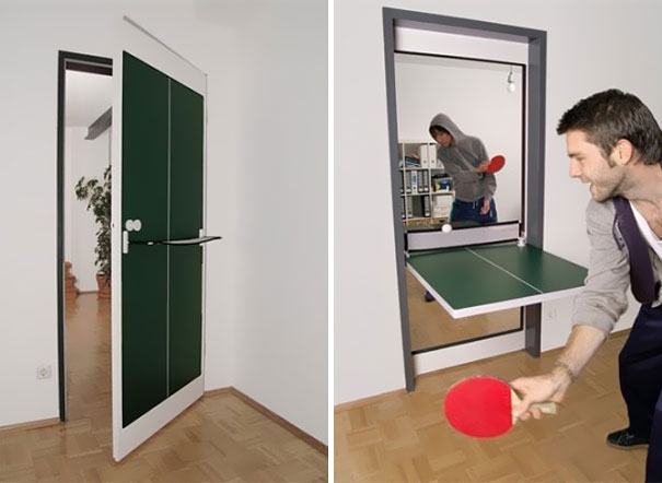 Дверь-стол для настольного тенниса