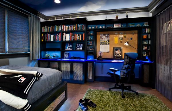 Комната с неоновой подсветкой для взрослого парня от TRG Architects