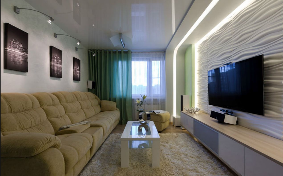 Дизайн зала квартиры в панельном доме: фото ремонта гостиной, интерьер в 16 этажном доме