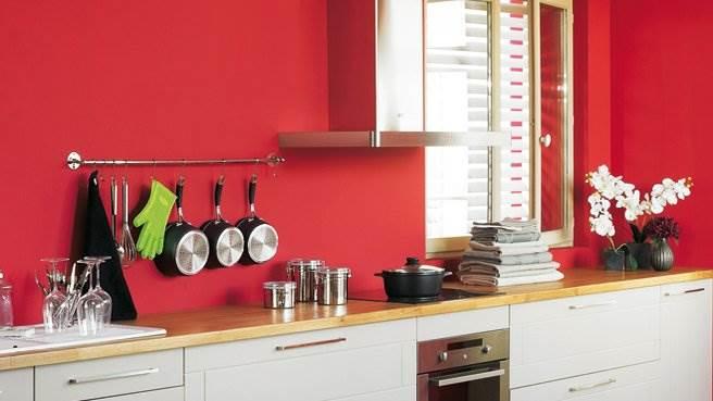 Покраска стен кухни в яркие цвета - отличный вариант для индивидуального дизайна кухни